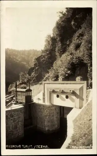 Ak Semil Semily Region Reichenberg, Riegova Turist Tezka, Schleuse