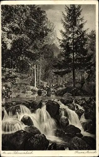 Ak Černá v Pošumaví Schwarzbach Südböhmen, Blick z. Mittagsteine