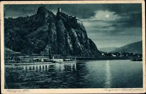 Ak Ústí nad Labem Aussig an der Elbe, Burgruine Schreckenstein