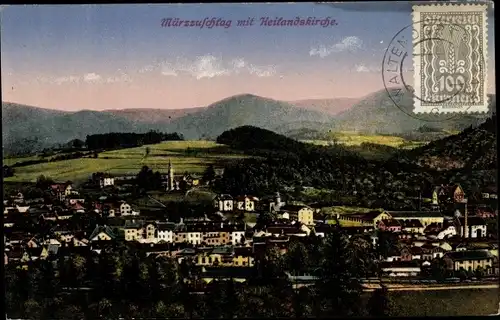 Ak Mürzzuschlag Steiermark, Panorama, Heilandskirche