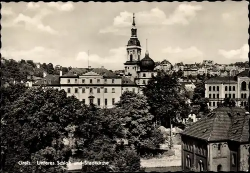 Ak Greiz im Vogtland, Unteres Schloss, Stadtkirche