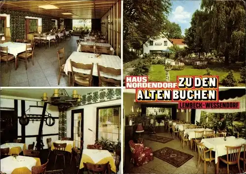 Ak Wessendorf Lembeck Dorsten in Westfalen, Haus Nordendorf, Zu den Alten Buchen, Garten