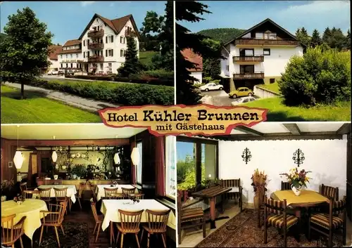 Ak Bad Herrenalb im Schwarzwald, Hotel Kühler Brunnen mit Gästehaus, Außenansicht, VW Käfer