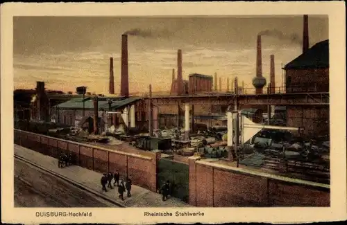 Ak Hochfeld Duisburg im Ruhrgebiet, Rheinische Stahlwerke, Fabrikgelände