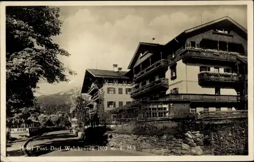 Ak Walchensee Kochel am See, Hotel Post, Außenansicht