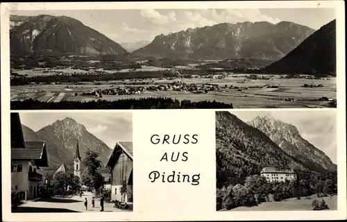 Ak Piding im Berchtesgadener Land Oberbayern, Totalansicht, Hochstaufen, Lattengebirge