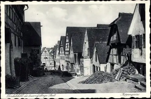Ak Dinkelsbühl in Mittelfranken, tausendjährige Stadt, Koppengasse, Stille Gasse, altes Kornhaus