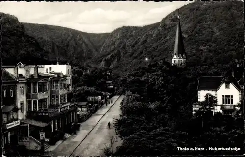 Ak Thale im Harz, Hubertusstraße, Kirchturm