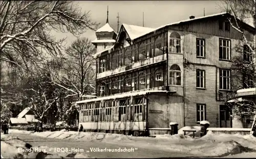 Ak Elend Oberharz am Brocken, FDGB-Heim Völkerfreundschaft, Winter