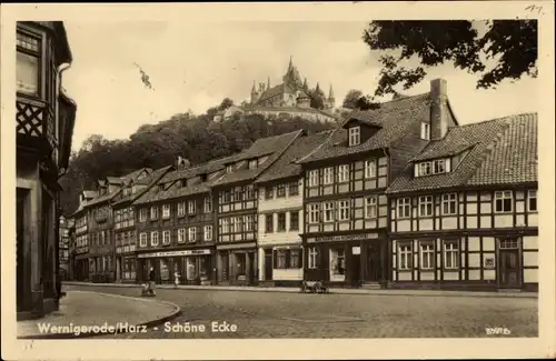 Ak Wernigerode am Harz, Schöne Ecke, Fachwerkhäuser