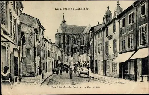 Ak Saint Nicolas de Port Meurthe et Moselle, Grand Rue