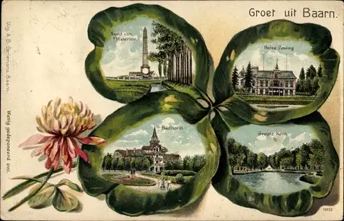 Litho Baarn Utrecht Niederlande, Naald van Waterloo, Huize Peking, Badhotel, Groote Korn
