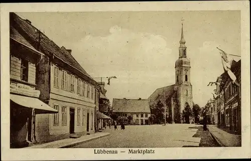 Ak Lübbenau im Spreewald, Marktplatz