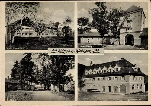 Ak Weilheim Oberbayern, Ferienheim, Wohnhaus Südfront, Turm, Klause