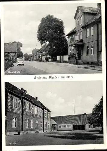 Ak Rhüden Seesen am Harz, Hauptstraße, Schule