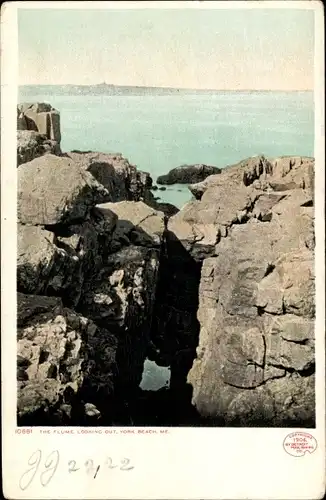 Ak York Beach Maine USA, The Flume, Blick nach draußen