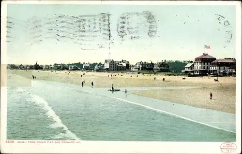 Ak Old Orchard Beach Maine USA, südlich vom Ocean Pier