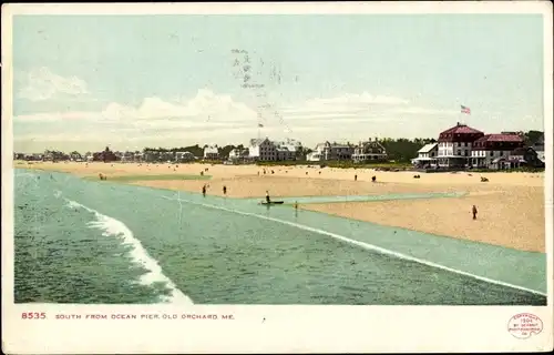 Ak Old Orchard Beach Maine USA, südlich vom Ocean Pier