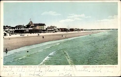 Ak Old Orchard Beach Maine USA, südlich vom Ocean Pier