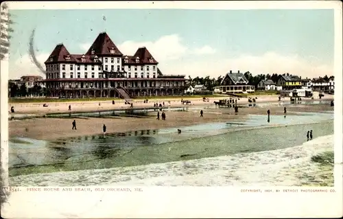 Ak Old Orchard Beach Maine USA, Piske House und Strand