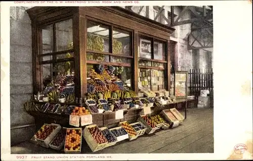 Ak Portland Beach Maine USA, Union Station, Obststand