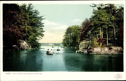 Ak Maine USA, Picknickfelsen, Kennebunk River