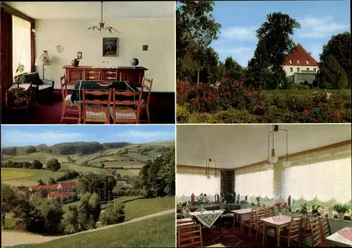 Ak Heidelbeck Kalletal in Lippe, Pension Eichenhof, Kurstraße 14, Inh. H. Meiercord, Panorama