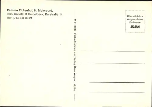 Ak Heidelbeck Kalletal in Lippe, Pension Eichenhof, Kurstraße 14, Inh. H. Meiercord, Panorama