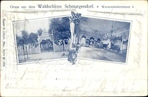 Ak Berlin Wilmersdorf Schmargendorf, Gastwirtschaft Waldschloss, Inh. Felix Dietrich, Saalansicht