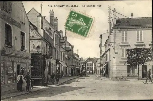 Ak Brunoy Essonne, La Grande Rue