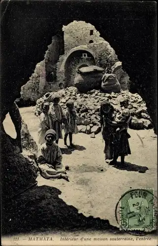 Ak Matmata Tunesien, Interieur dùne Maison souterraine, l'Entree