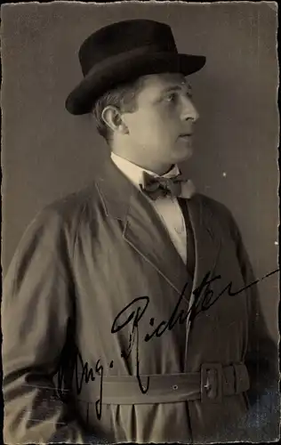 Foto Ak Schauspieler August Richter, Portrait, Autogramm