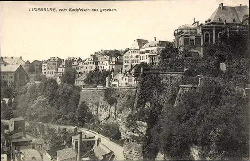 Ak Luxemburg Luxembourg, Blick vom Bockfelsen