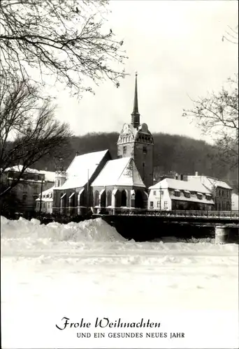 Ak Untermhaus Gera in Thüringen, Marienkirche, Winter