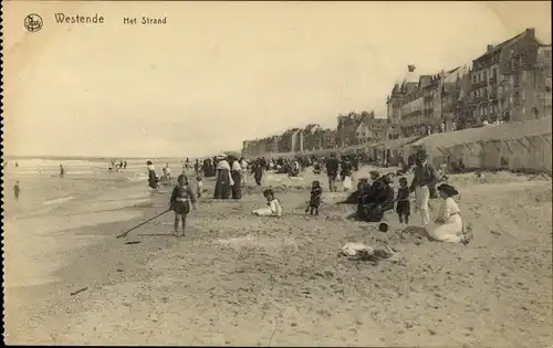 Ak Westende Westflandern, La Plage