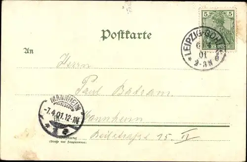 Litho Glückwunsch Ostern, Osterei, Glücksklee