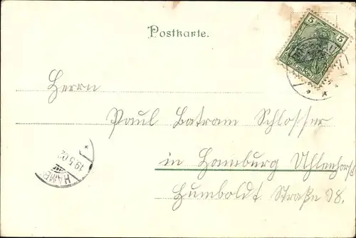 Litho Glückwunsch Pfingsten, Bergsteiger erreichen den Gipfel, Edelweiß