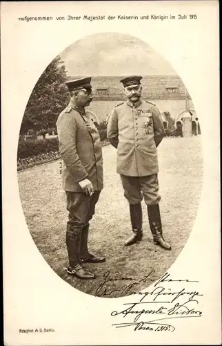 Ak Kaiser Wilhelm II., Generalfeldmarschall Paul von Hindenburg, Posen 1915