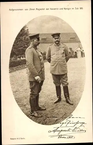 Ak Kaiser Wilhelm II., Generalfeldmarschall Paul von Hindenburg, Posen 1915