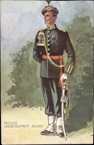 Ak Officier Garderegiment-Jägers, Soldat in Uniform