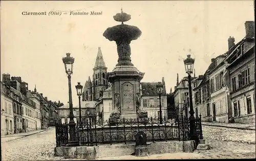 Ak Clermont Oise, Fontaine Massé