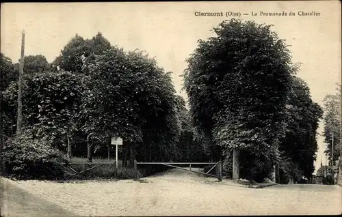 Ak Clermont Oise, Promenade du Chatelier