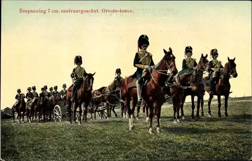 Ak Niederländische Soldaten in Uniformen, Artillerie