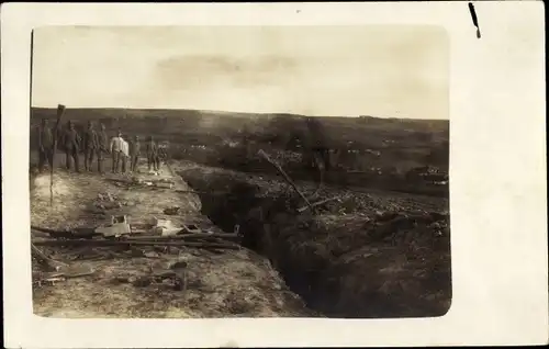 Foto Ak Eroberter russischer Schützengraben, Kaiserzeit, I. WK