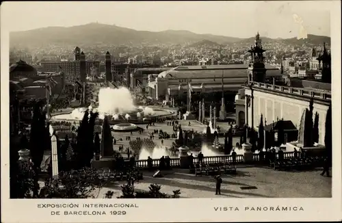 Ak Barcelona Katalonien Spanien, Internationale Ausstellung 1929, Panoramablick