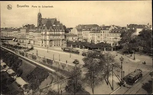 Ak Brüssel Brüssel, Schaerbeek-Tor, Straßenbahnen