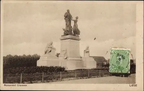 Ak Liège Lüttich Wallonien, Denkmal Gramme