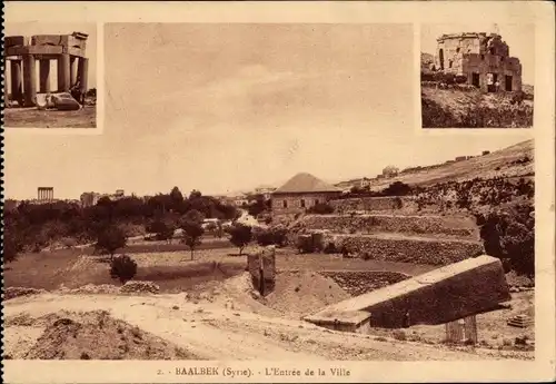 Ak Baalbek Libanon, Der Eingang zur Stadt