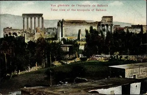 Ak Baalbek Libanon, Gesamtansicht der Akropolis
