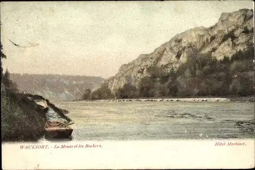 Ak Waulsort Hastière Wallonie Namur, La Meuse, Les Rochers